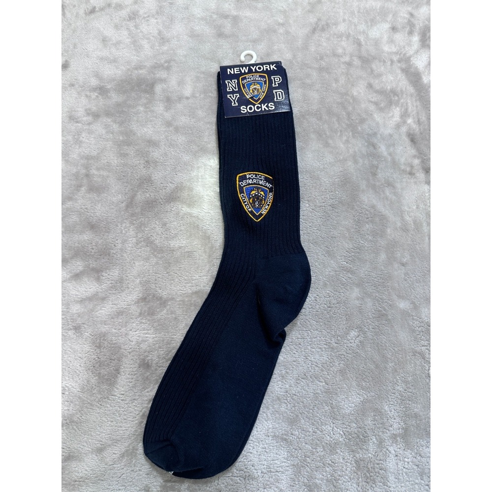 New York Police Department Socks Size 11-13 Navy Blue Embroidered NYPD New